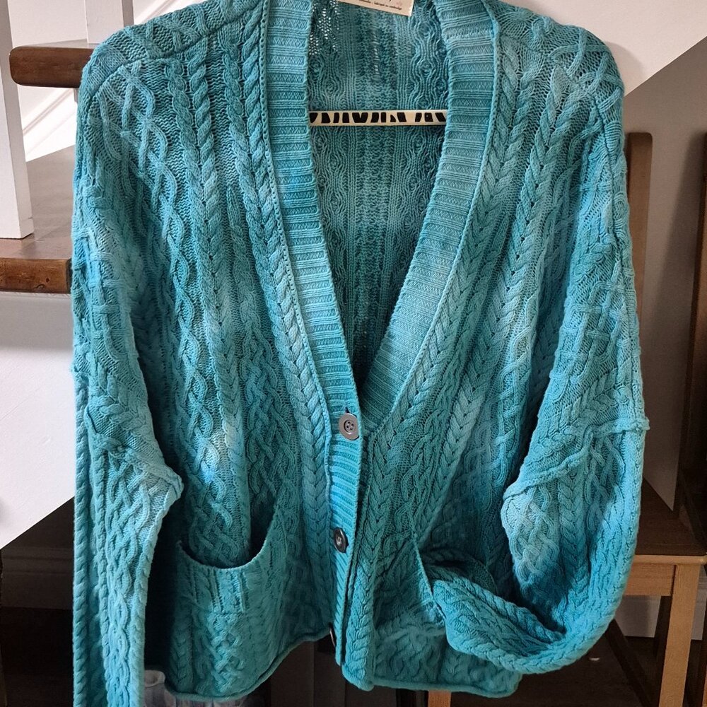 FREE PEOPLE ( WE THE FREE) Cotton Cardigan - Size Small.  Oversize fit.   NWOT